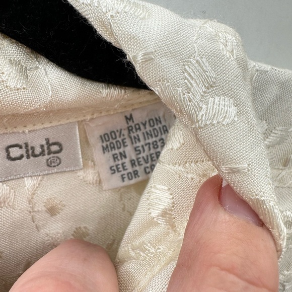 PARIS SPORT CLUB Vintage cream embroidered woman cottagecore boho blouse MEDIUM - Picture 6 of 11